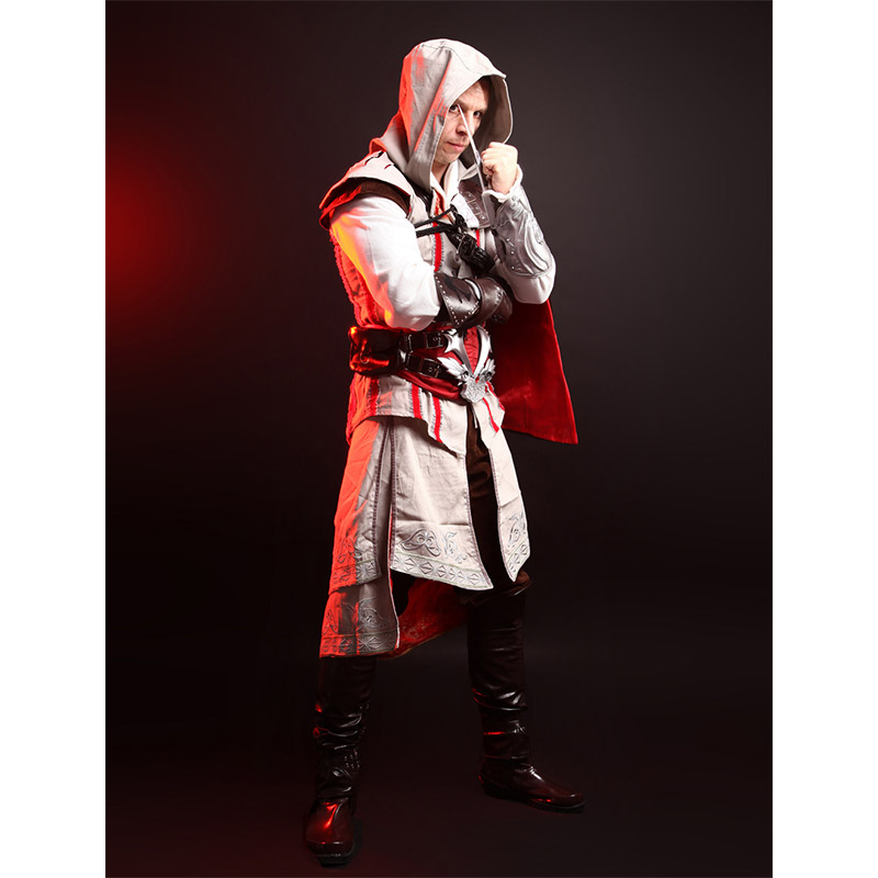 Ezio Auditore Da Firenze Cosplay Costumes Assassin Robes With Black