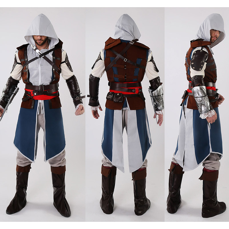 Edward James Kenway Cosplay Costumes, Assassin Robes with Black Cape ...