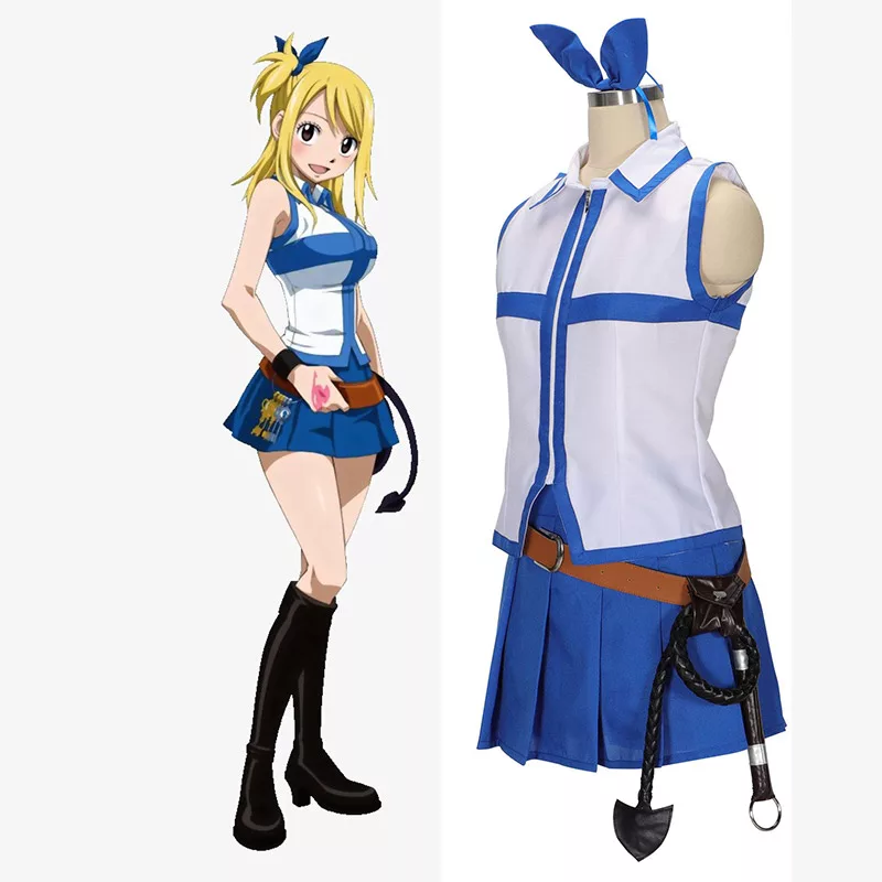 Lucy Heartfilia Cosplay Costumes, Uniform Short Skirt Outfits for Men's ...