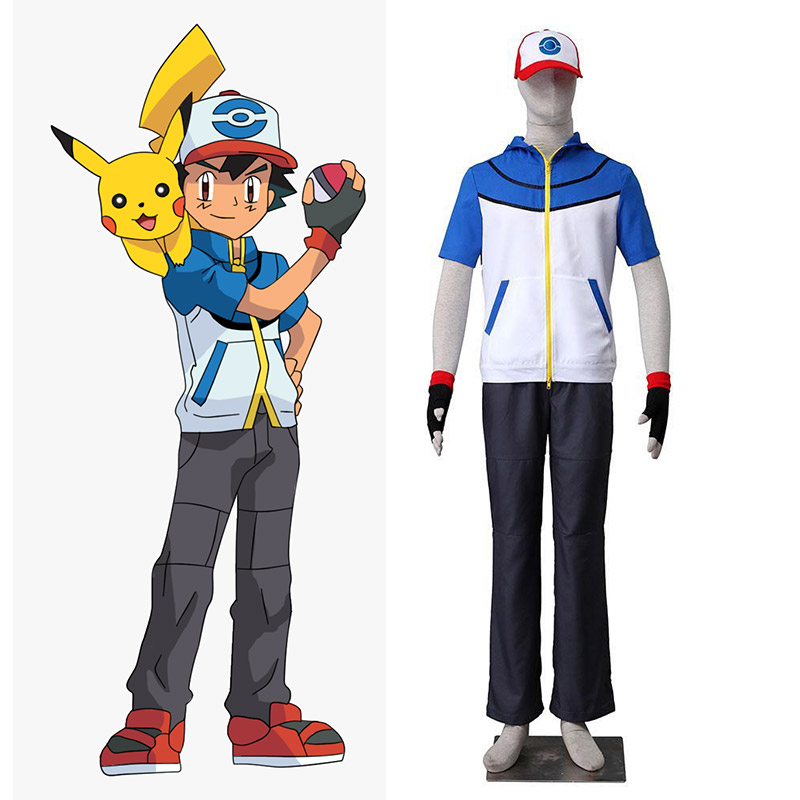 Ash Ketchum Cosplay Costumes, Master Pokémon Journey Outfits for Men's ...