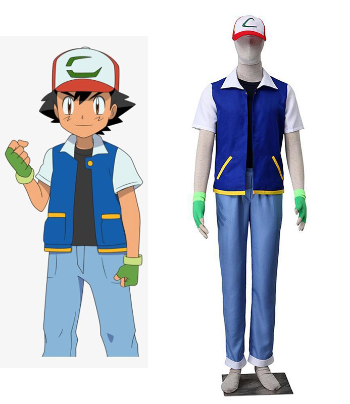 Ash Ketchum Cosplay Costumes, Master Pokémon Journey Outfits for Men's ...