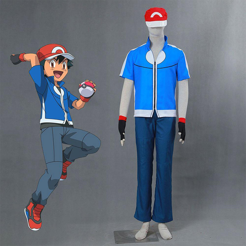 Ash Ketchum Cosplay Costumes, Master Pokémon Journey Outfits for Men's ...