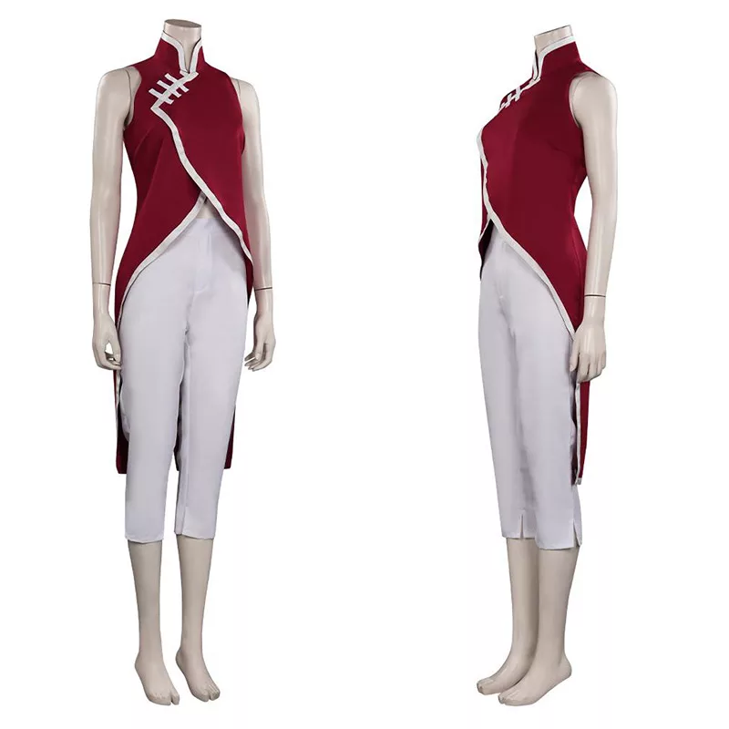 Sakura Haruno Cosplay Costumes Sleeveless Red Qipao Dress Uniform