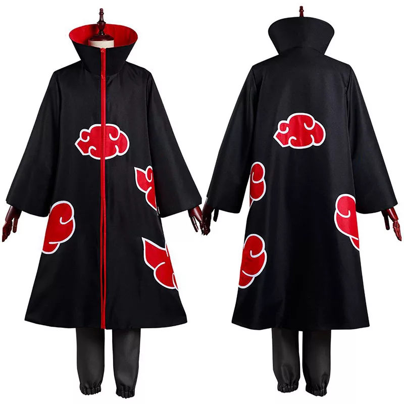 Itachi Uchiha Cosplay Costumes, Akatsuki Gray Ninja Clothes with Cloak ...