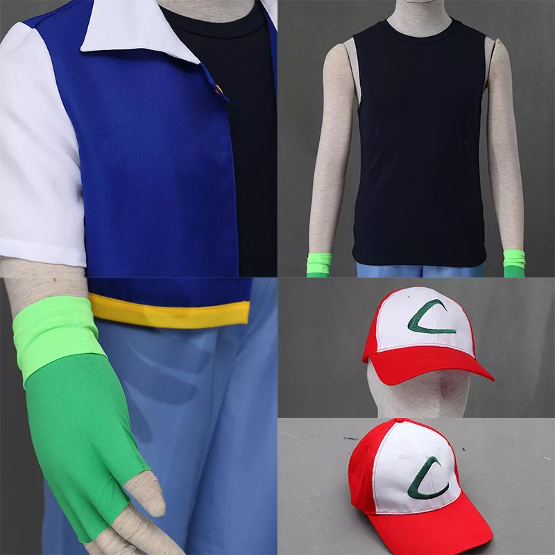 Ash Ketchum Cosplay Costumes, Master Pokémon Journey Outfits for Men's ...